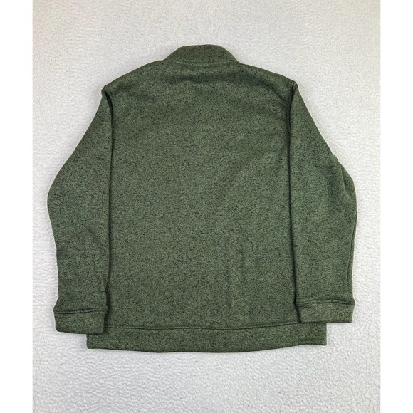 Eddie Bauer Pullover Mens Large Green Radiator Fleece Snap Mock Neck Outdoors - Picture 2 of 9